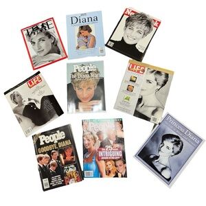 Lot of (9) Vintage Princess Diana Magazines
